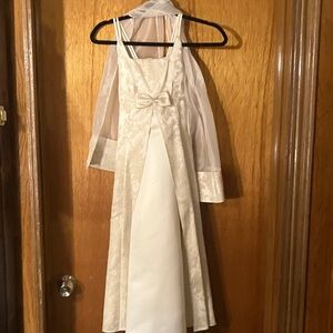 Formal brocade dress with wrap